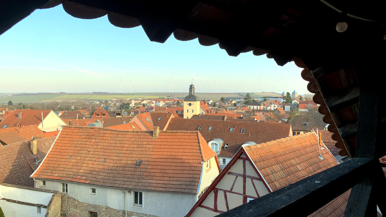 Ausblick von der Stadtmauer auf Kirchheimbolanden